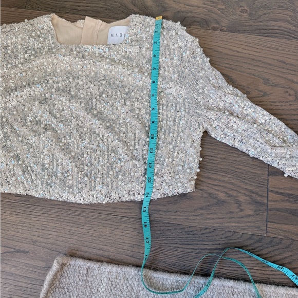 MABLE Cream Beaded Crop Top - Picture 6 of 6